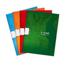 Clairefontaine Calligraphe 7004C Exercise Book 17 x 22 cm 24 Sheets French Ruling 70 g Stapled Assorted Colours Pack of 1