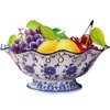 YYMayLsh Fruit Bowl Ceramic Fruit Serving Plate Blue and White
