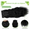Extensiones Cabello Clip Cortinas Natural Ondulado 6 Pzs