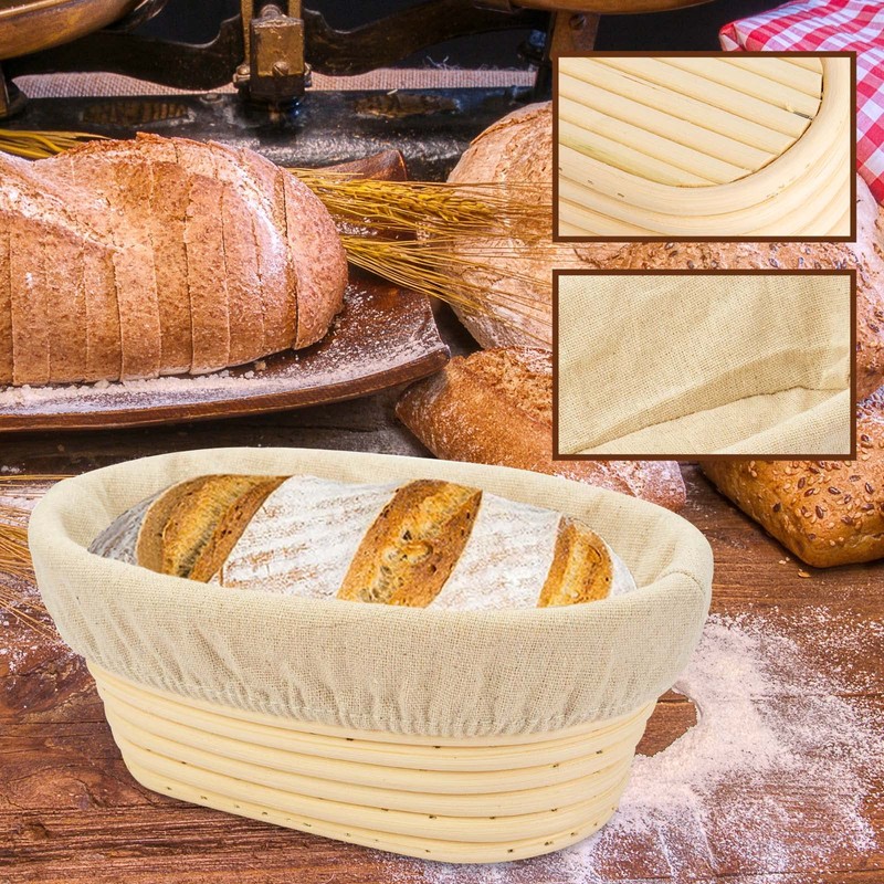 2 PCS 8 inch Oval Long Banneton Brotform Bread Dough