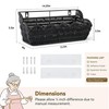 2 Pack Adhesive Plastic Wicker Hanging Storage Basket Scalloped Edge,Black