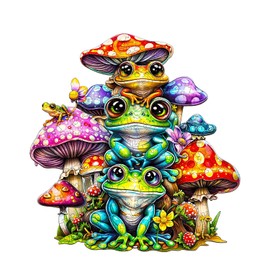 Jigfoxy Wooden Puzzle Adults, Frog Wooden Puzzle Adult, Wooden Puzzle Wooden Puzzle Adults and Children, Unique Educational Toy in Animal Shape for Friends of Family XL