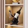FJSPERM Thinker Statue Wine Rack, Black Modern Rack for Kitchen