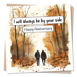 Happy Anniversary Card For Partner - I Will Always Be By Your Side - Heartfelt, Special Someone - For Husband, Wife, Girlfriend, Boyfriend