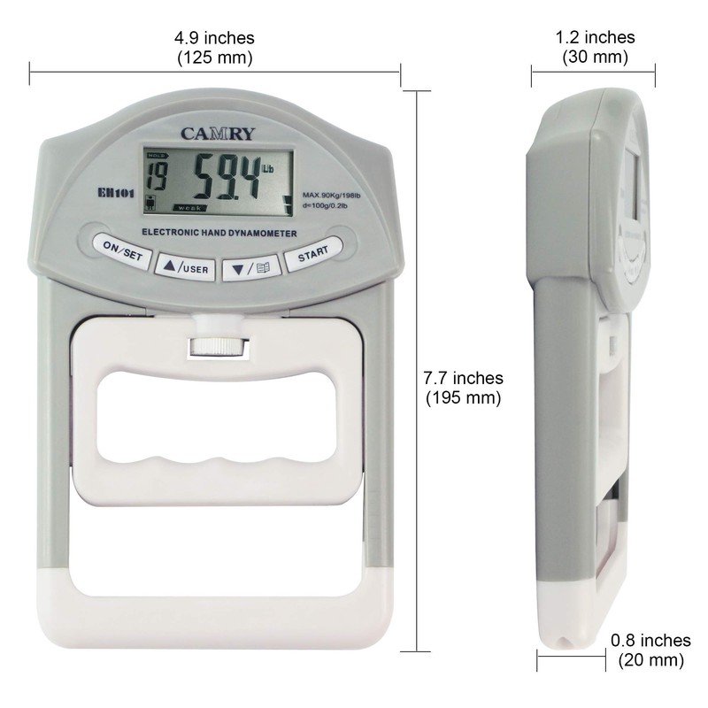 CAMRY Digital Hand Dynamometer Grip Strength Measurement Meter Auto Capturing