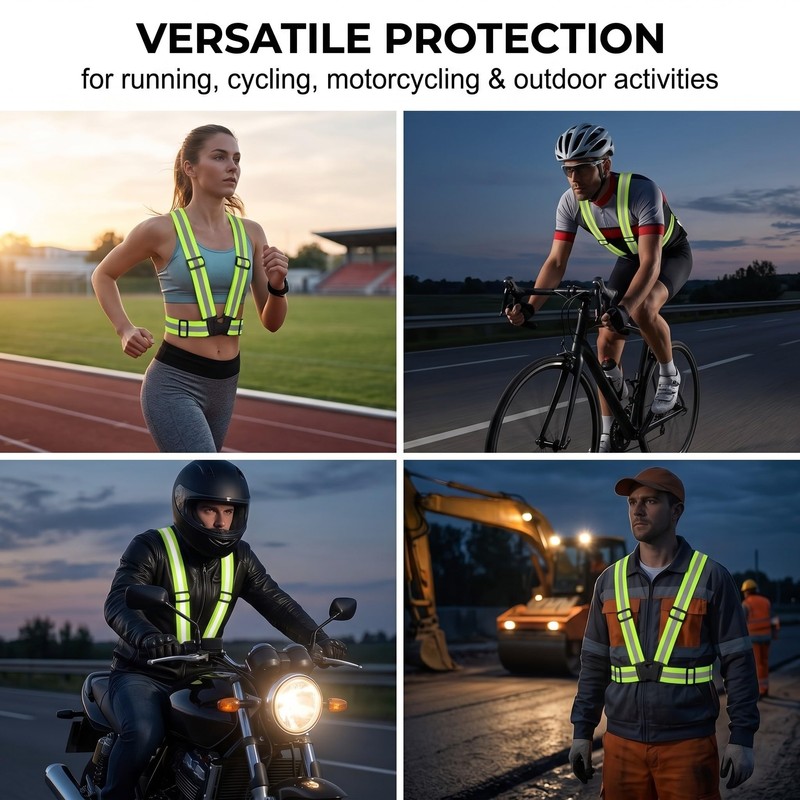 Reflective Vest Bicycle Reflective Safety Vest Adjustable - High Visibility