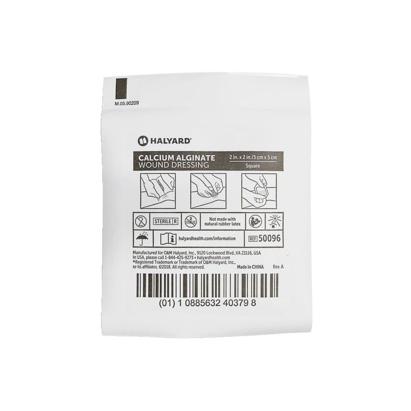 HALYARD Calcium Alginate Wound Dressing, Highly Absorbent Conformable Design, Maintains