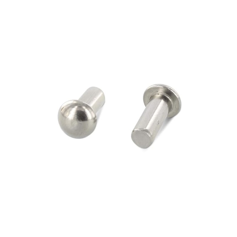 Half-Round Rivets 2.5 x 6 Pack of 15 Stainless Steel