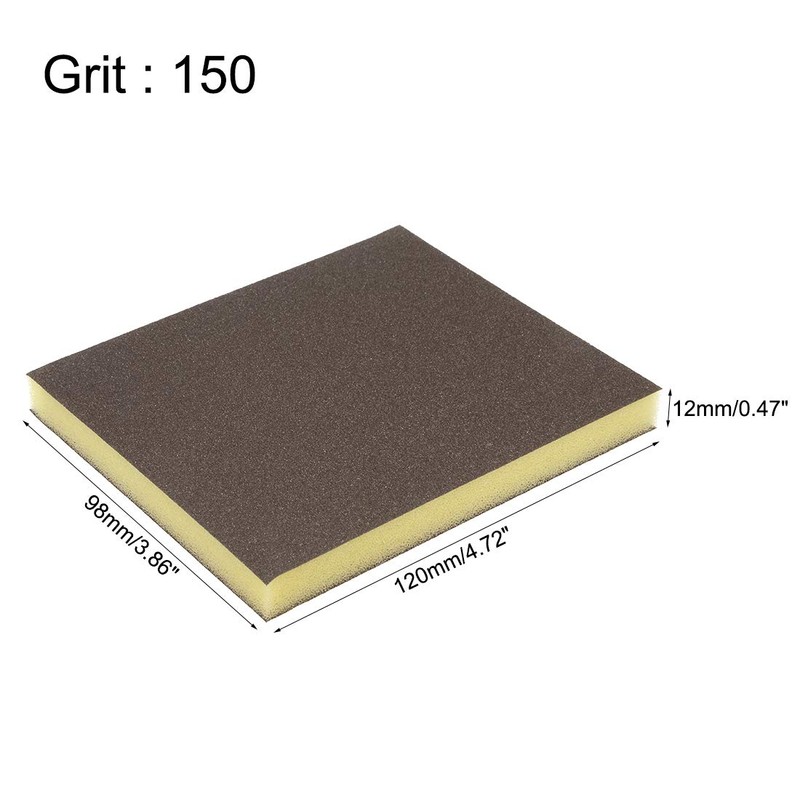 sourcing map Sanding Sponge Blocks 150-Grits Medium Grit Sand Block