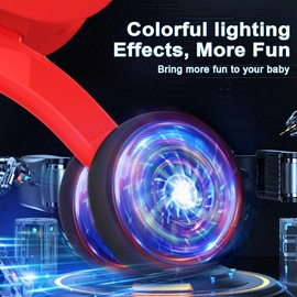 Colorful Lighting Baby Balance Bike Toys for 1 Year Old Boy Girl Gifts, 10-36 Month Toddler Balance Bike, No Pedal 4 Silence Wheels & Soft Seat First Riding on Toys, 1st Birthday Gifts