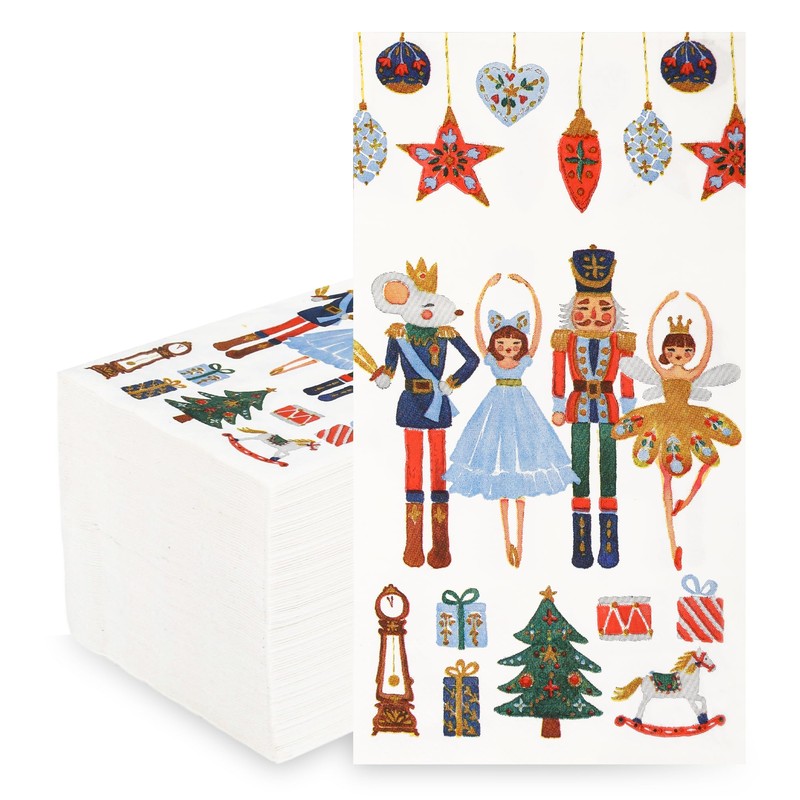 100 Pcs Christmas Nutcracker Disposable Paper Napkins