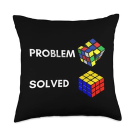 Rubix Cube Speed Cubing Master Puzzle Master Math Game Throw Pillow