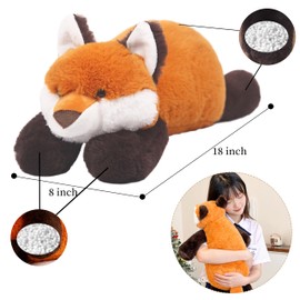 ARELUX Soft 18in Red Fox Stuffed Animals: Fox Plush Cute Cuddly Body Pillow Hug Sleeping Fluffy Wild Animal Toys Bed Decor Plushie Doll Friends Family Member