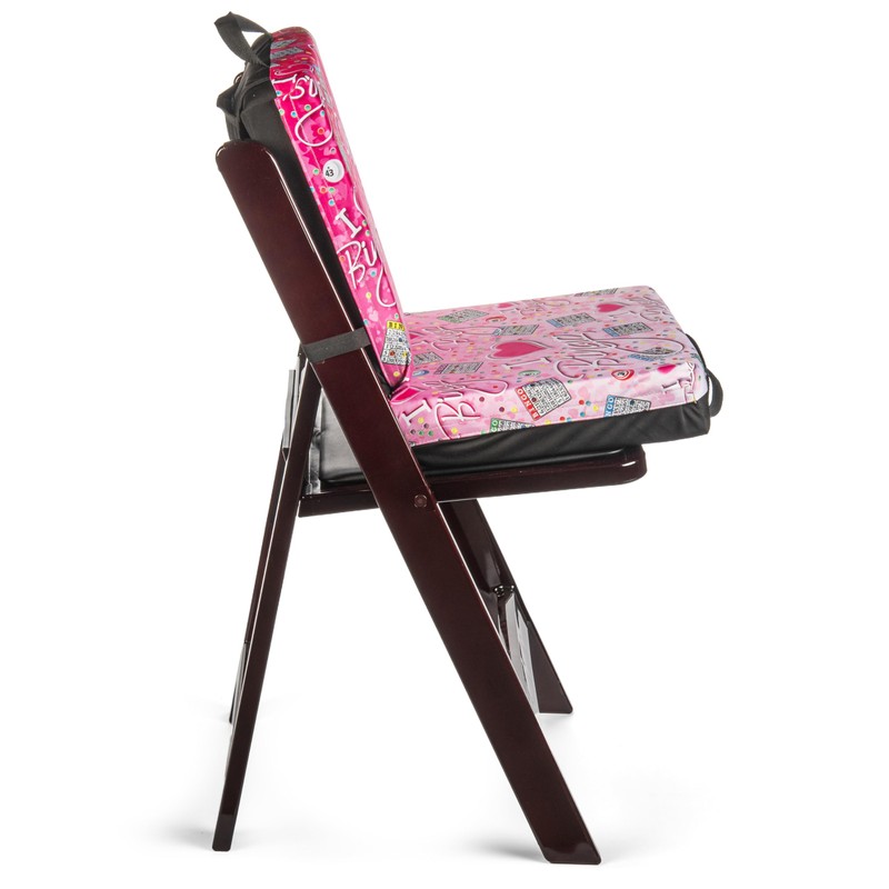 I Love Bingo Pink/Black Double Cushion for Relief During Bingo
