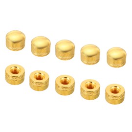 PATIKIL M6x1.0 Cap Nut, 10 Pack Acorn Nut Screw Knob Cap Insert Bolt Cover Female Thread Knurled Hardware Fittings Light Fixtures Electrophoretic Gold