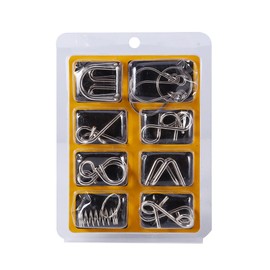 YOUTHINK 8 Unids/Set Prueba de Coeficiente Intelectual de Alambre de Metal Rompecabezas Rompecabezas de La Mente Juego Rompecabezas de Desenredado para para Adultos y s