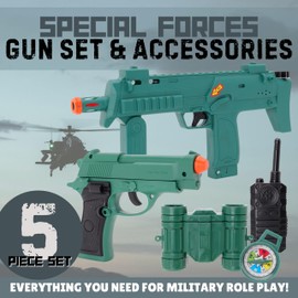 Toyland® Special Forces Gun & Accessories Set With Realistic Light & Sound - 2 Guns & 3 Acessories - Role Play & Fancy Dress Toys