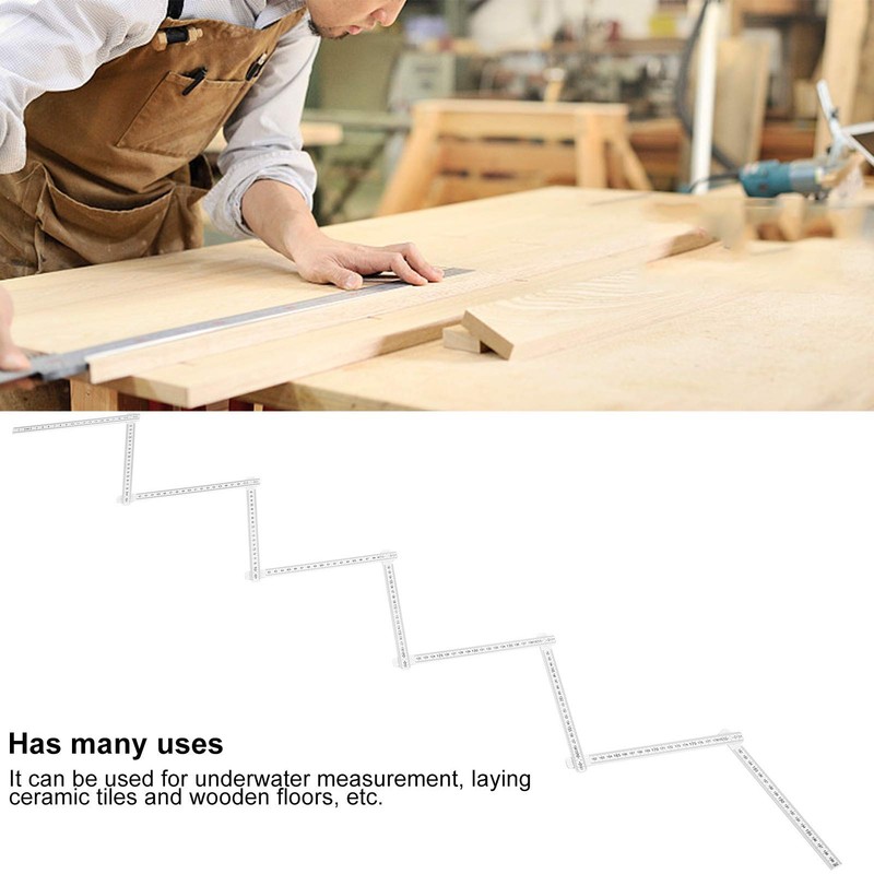 2 piezas 2 m regla de carpintero plegable ligero compacto