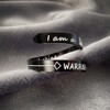 Opening Black I am a WARRIOR ring Stainless Steel Adjustable