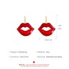 Sexy Red Lips Drop Earrings Spark Enamel Female Lips Dangle