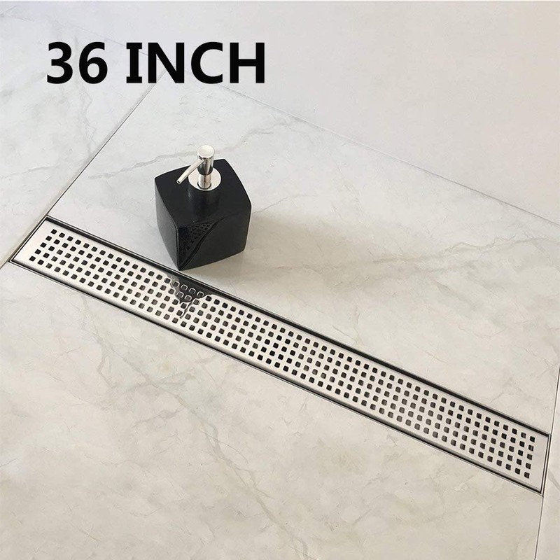 Neodrain 36-Inch Linear Shower Drain with Removable Quadrato Pattern Grate,Professional