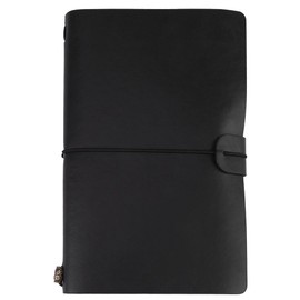 Cuaderno diario, cuaderno clásico de cuero de la PU Cuaderno diario personalizado Diario recargable para hombres y mujeres(negro)