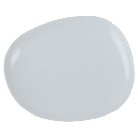 Hakusan Pottery Plate, M, White, Approx. 7.1 x 6.1 inches (18 x 15.5 cm), Petra PETRA Hasami Ware