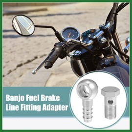 Motoforti 14mm ID 12mm OD M14x1.5 Banjo Bolt Hose Barb Fittings Universal Banjo Fitting Fuel Line with Screw Washer for Motorcycle Silver Tone - Pack of 8 Long-lasting