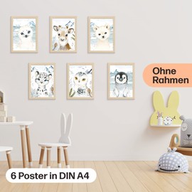CreativeRobin Arctic Animal Poster Set as Cute Nursery Decoration