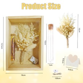 Money Gift Wedding Frame, 3D Picture Frame with Dried Flowers Including Fairy Light, Test Tube, Cards, As Creative Wedding Gifts, Mother's Day Gift, Birthday Gift, Confirmation Gift, Graduation Gift