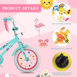 Trukafie Bicycle Spokes Bicycle Accessories Children Colourful Bicycle Spokes Clips Decoration for Girls and Boys Small Bicycle Fans