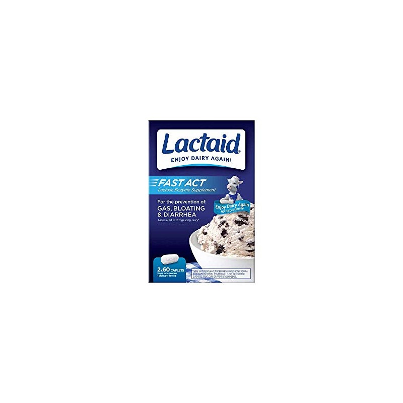 Lactaid Fast Act Lactose Intolerance Caplets, 120 Count Prevention of