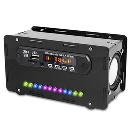 Stroagymoon DIY Bluetooth Speaker Kit LED FM Radio USB Mini Home Sound Amplifier with Digital Display Soldering Project(Black)