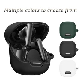 Cover for Soundcore Liberty 4 NC case Wireless Earbuds Silicone Material Shockproof Unique Portable Protective with Carabiner (Black)