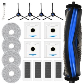 KTNAid 18 St1ck Zubeh?r Set f1r Ecovacs Deebot N30 / N30 PRO OMNI Saugroboter, 1 Hauptb1rste, 4 Mop, 4 Seitenb1rsten, 4 Staubbeutel, 4 Filter, 1 Reinigungsb1rste