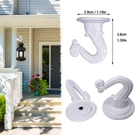 Guolich Pack of 4 Plant Holders, Hanging Basket Holders, Screw Hooks, Small, Ceiling Hooks, Wall Holder Hooks, Decorative Vintage Hooks for Hanging Planters, Cups, Wind Chimes, Lanterns B