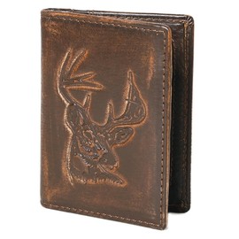 HILASON AMERICAN TANNER Genuine Leather Hand Burnished Bifold Wallet For Men Women H4.25 X W3 X D0.5, Brown