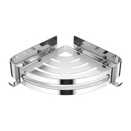 Shower Corner Shelf, Bathroom Shelves, Rustproof Thickened Stainless steel, Wall Mounted No Drilling Triangle Shower Caddy Basket, Bathroom Shelf Organiser for Bathroom Kitchen (1 Packs, Silver)