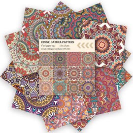 24 Sheets 12 Designs Scrapbook Paper Pad,6"×6” Single-Sided Decopodge Craft Paper,Cardstock Paper,Scrapbooking DIY Decorative Background Cardmaking Supplies.Datura