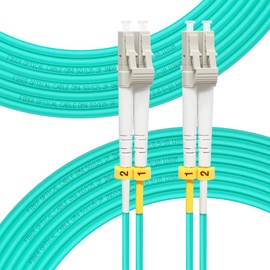 FLYPROFiber- 100M/328ft OM4 LC to LC Fiber Patch Cable, Length Options: 0.2m-100M/328ft, Duplex 50/125um Multimode Fiber Optic Cables LSZH 40GB/100GB - 100M(328ft)