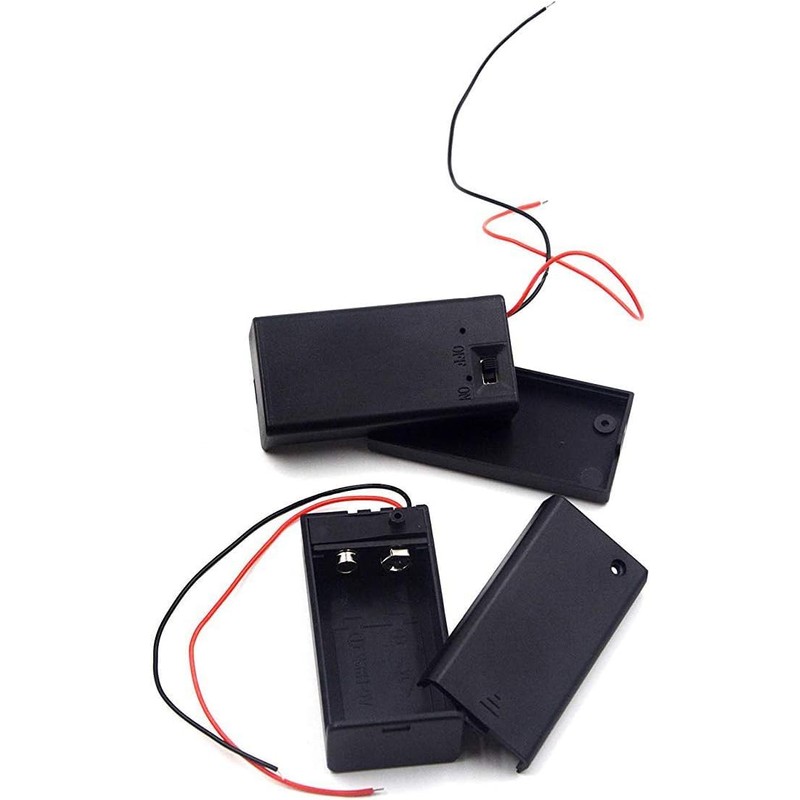 LampVPath (Pack of 2 9v Battery Holder, 9 Volt Battery