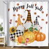 MERCHR Fall Shower Curtain for Bathroom, Autumn Sunflower Pumpkin Gnome