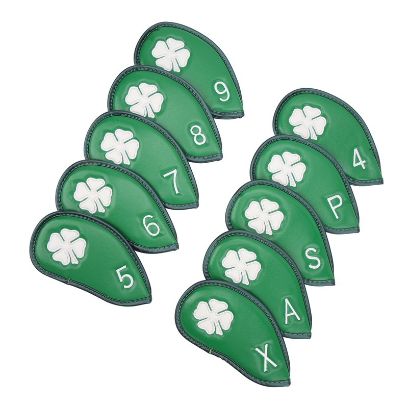10 PCS Golf Club Head Covers Four Leaf Clover Pattern
