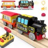 HYPERLIVING Motorized Trains for Wooden Track, Remote Control Train with