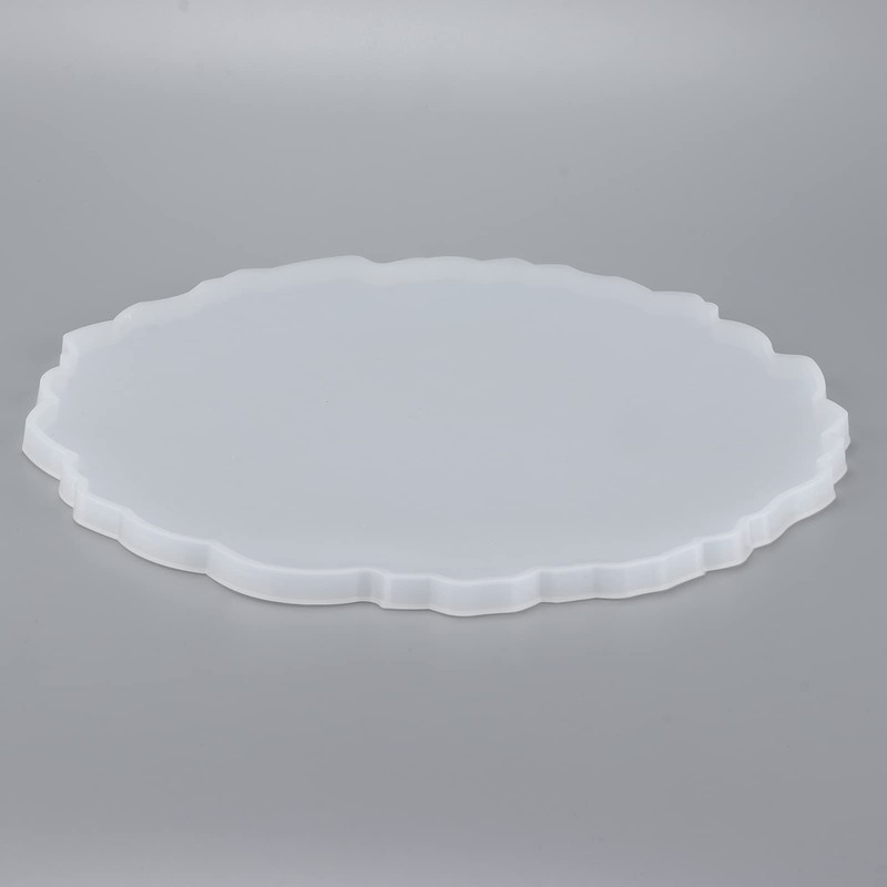 Large Round Resin Tray Mold, Irregular Silicone Serving Tray Geode