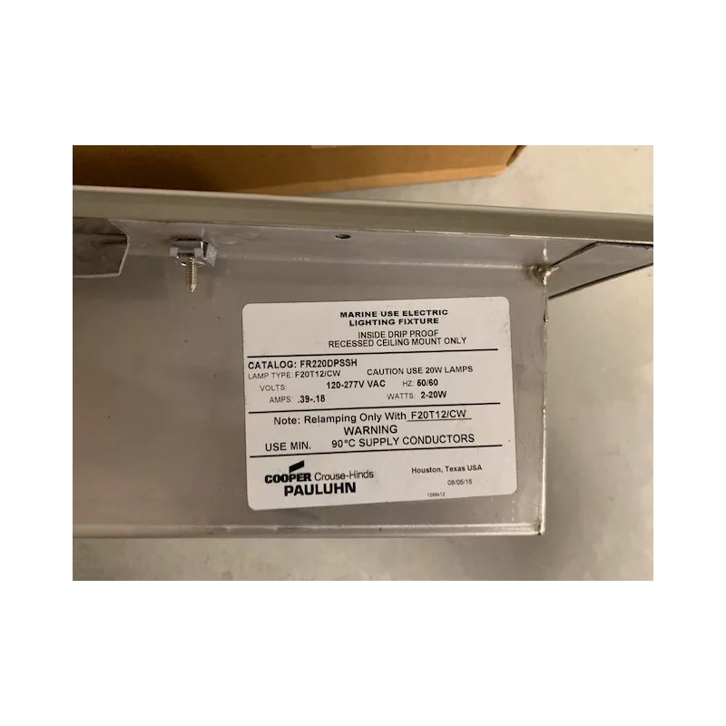 Pauluhn FR220DPSSH Recessed Ceiling Mount Light Fixture, Inside Drip Proof,