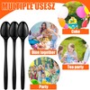 Plastic Spoons, 9" Long Handle Spoon, Black Sturdy Ice Cream