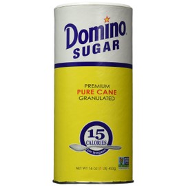 Domino Premium Pure Cane Granulated Sugar with Easy Pour Recloseable Top 16 oz. (Pack of 6)