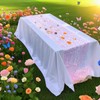 FuSenYuan Pink Sequin Table Runner 10Ft 1Pcs, Iridescent Table Runner