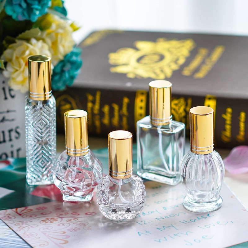 H&D HYALINE & DORA Vintage Glass Perfume Bottles Empty Refillable